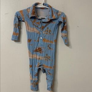 Charming Blue Kids Footie with Animal Design